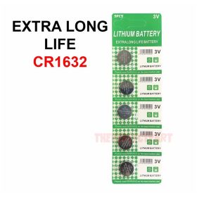 5 PACK FRESH LONG LIFE CR1632 ECR1632 1632 3V Lithium Coin Battery Expire 2031